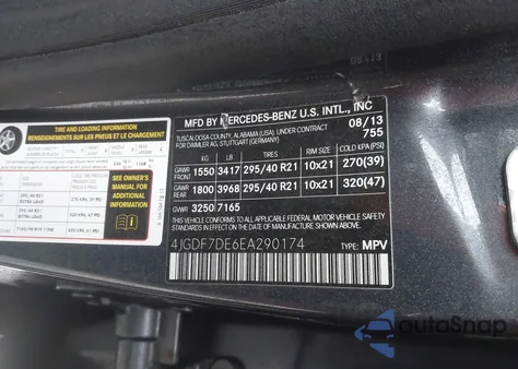 2014 Mercedes-Benz Gl 550 4Matic z USA, uszkodzony, nr VIN 4JGDF7DE6EA290174